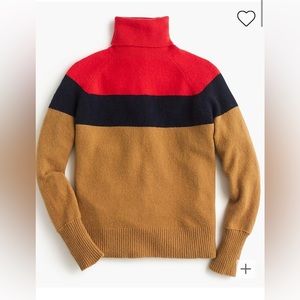 J. Crew Colorblock Turtleneck Sweater in Supersoft yarn